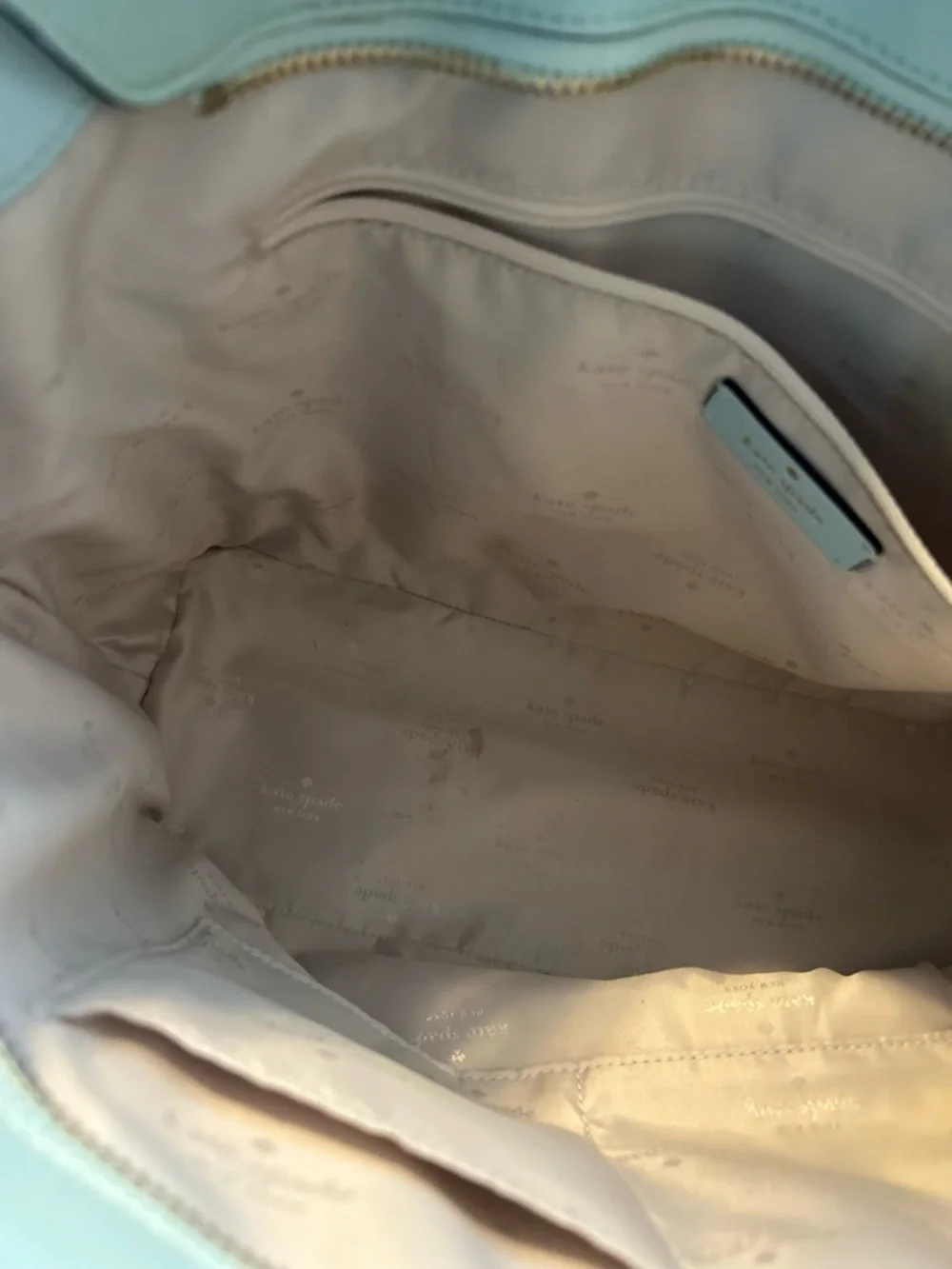 Kate Spade Light Blue Large Leather Tote